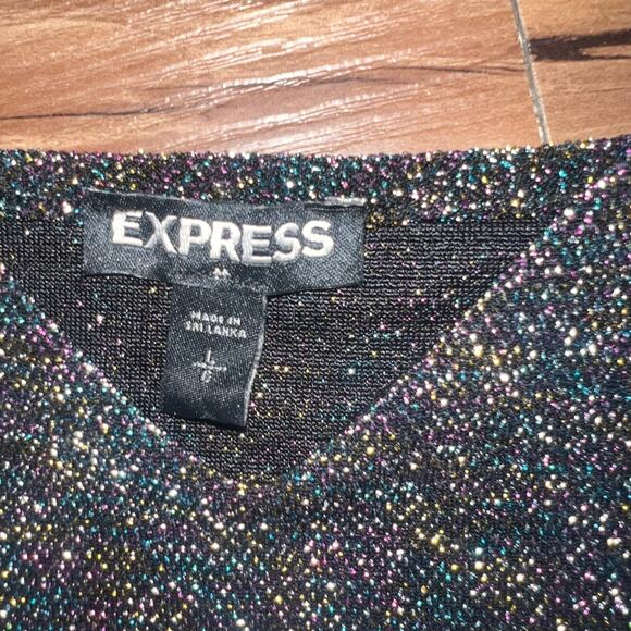 Express Metallic Glitter Cami Tank Sparkly Party Blouse Night Out Top Size Large - Picture 3 of 7